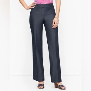 Talbots Newport Wide Leg Trousers Navy/Brushed Denim Pants Sz 16